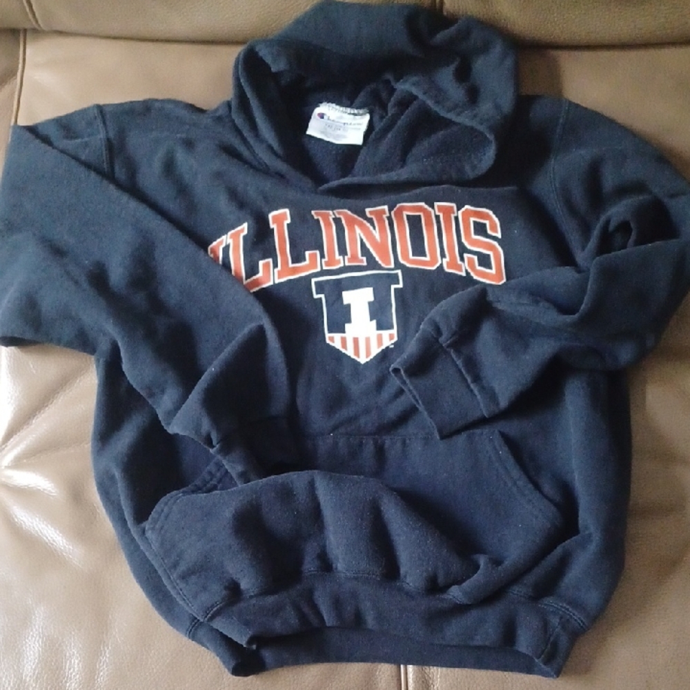 Champion Illinois Black and Orange Hoodie